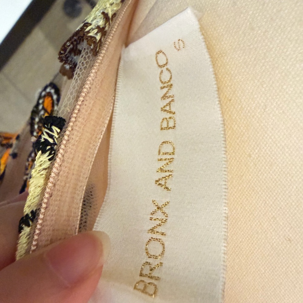 Bronxandbanco Strapless Butterfly Appliqué Bustier Top - Orange, Blue, Cream - Picture 11 of 15